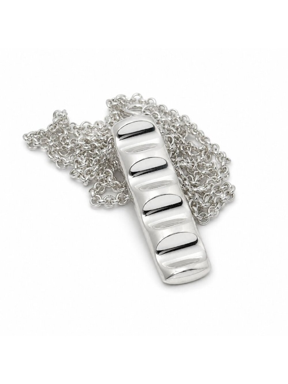 22" Tiffany Groove Pendant Necklace Chain / Paloma Picasso in Silver Mens Unisex